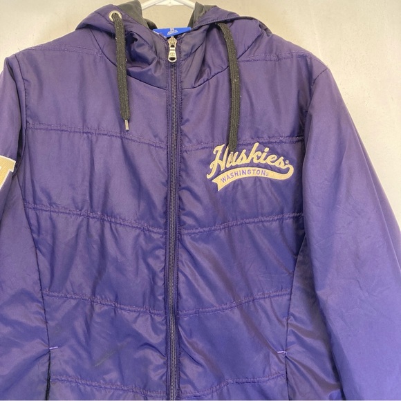 Champion Jacket Puffer Women University of Washington Purple Sz M pockets - Picture 3 of 16
